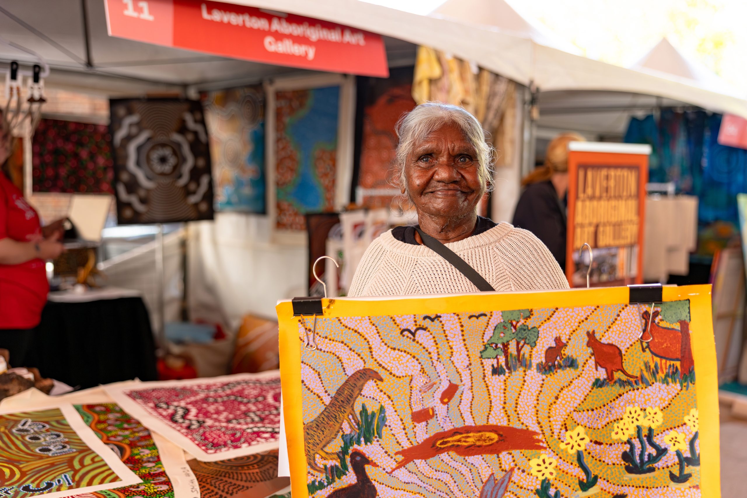Beryl Jennings Lane (Laverton Aboriginal Art Gallery), Revealed Aboriginal Art Market, WA Museum Boola Bardip, Boorloo (Perth), 2026, photo: Jessica Russell